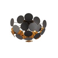 Plafonnier Métal Noir Or Ø 52 cm 3x E14...