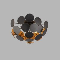Plafonnier Métal Noir Or Ø 52 cm 3x E14...