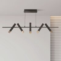 Suspension LED noir or réglable 3000 K métal