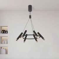 Suspension LED ronde D : 70 cm en noir or réglable