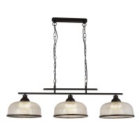 Lampe à suspendre noire claire L : 99 cm 3-flammes...