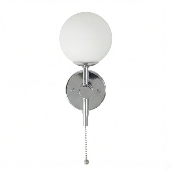 Applique salle de bain IP44 blanc chrome avec interrupteur H : 21 cm