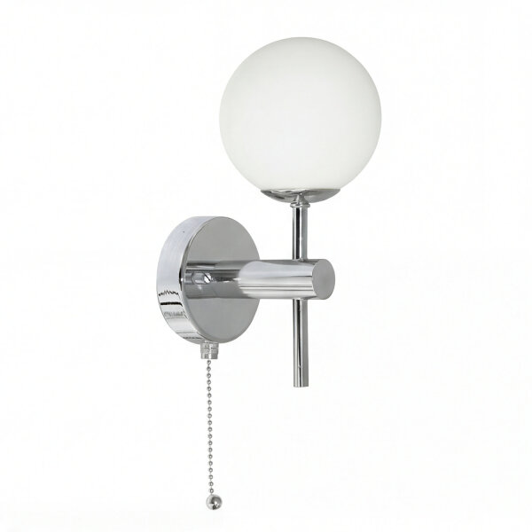 Applique salle de bain IP44 blanc chrome avec interrupteur H : 21 cm