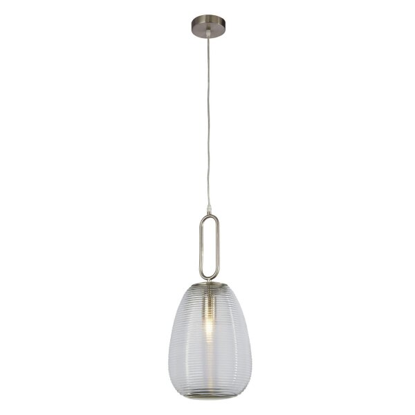 Suspension verre métal Ø 24 cm H : 1,3 m réglable E27