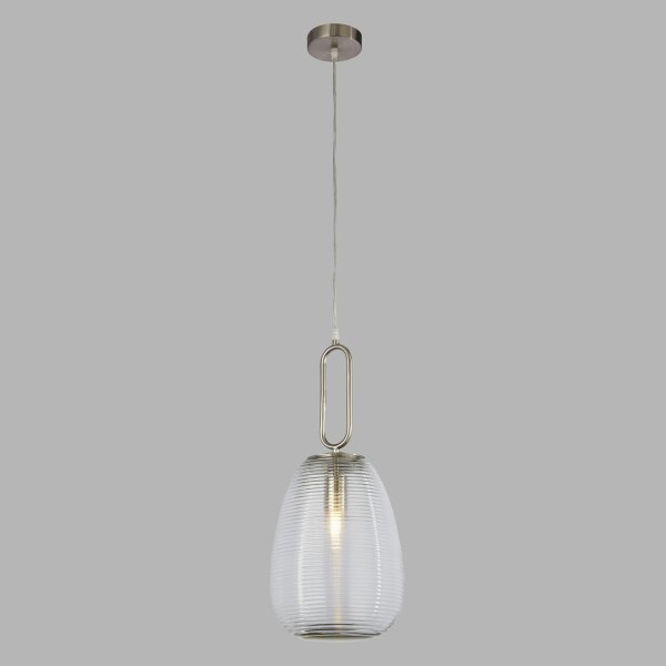 Suspension verre métal Ø 24 cm H : 1,3 m réglable E27