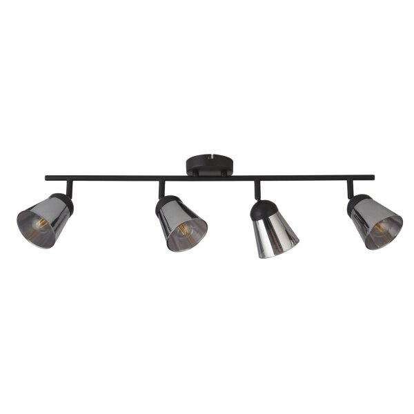 Spot de plafond 4 flammes L : 83 cm noir gris fumé E14