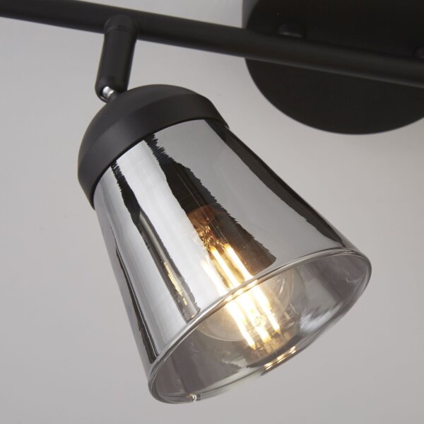 Spot de plafond 4 flammes L : 83 cm noir gris fumé E14