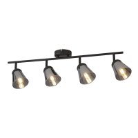 Spot de plafond 4 flammes L : 83 cm noir gris fumé...