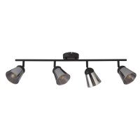 Spot de plafond 4 flammes L : 83 cm noir gris fumé...