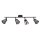 Spot de plafond 4 flammes L : 83 cm noir gris fumé E14
