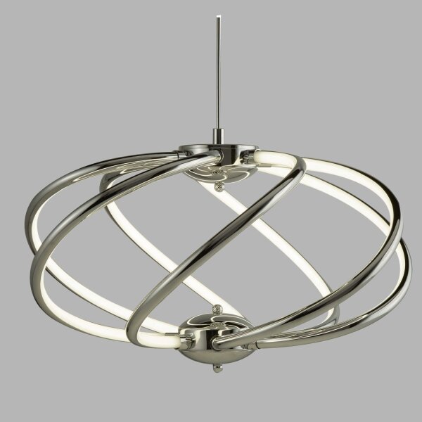 LED Lampe à suspendre métal D : 51 cm Chrome Blanc 3000 K 2417 lm