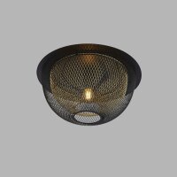 Plafonnier noir or rond Ø 40 cm E27 métal