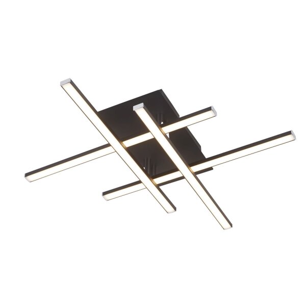 Plafonnier LED 3000 K blanc chaud noir mat chrome