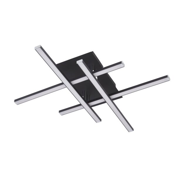 Plafonnier LED 3000 K blanc chaud noir mat chrome