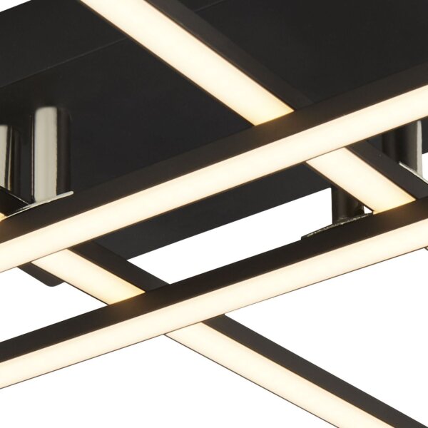 Plafonnier LED 3000 K blanc chaud noir mat chrome