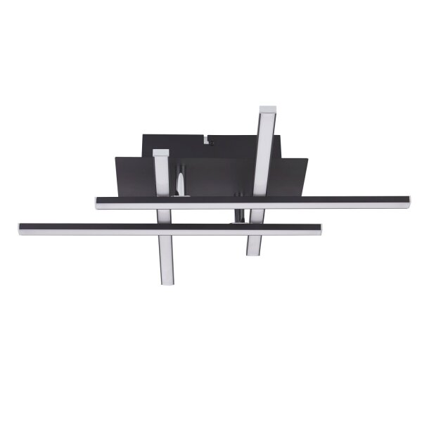 Plafonnier LED 3000 K blanc chaud noir mat chrome