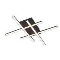 Plafonnier LED 3000 K blanc chaud noir mat chrome