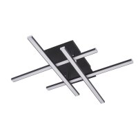 Plafonnier LED 3000 K blanc chaud noir mat chrome