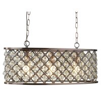 Lampe à suspendre cristal L : 60 cm 3x E14 en...