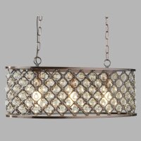 Lampe à suspendre cristal L : 60 cm 3x E14 en...