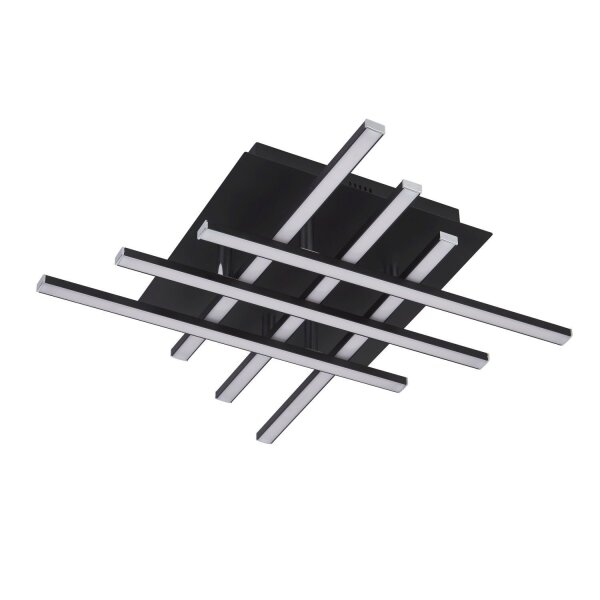 Plafonnier LED Métal L : 45,5 cm Noir Chrome 3000 K