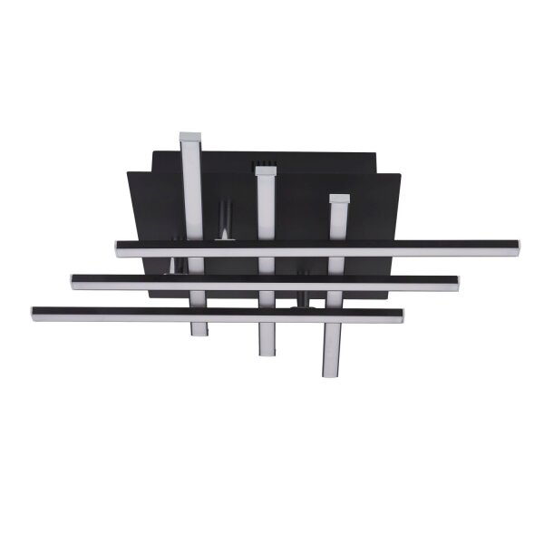 Plafonnier LED Métal L : 45,5 cm Noir Chrome 3000 K