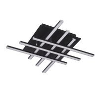 Plafonnier LED Métal L : 45,5 cm Noir Chrome 3000 K