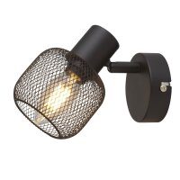 Spot mural noir E14 Ø 9 cm métal ajustable...
