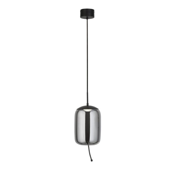 Suspension LED Gris Ø 18 cm 2700 K Verre Métal