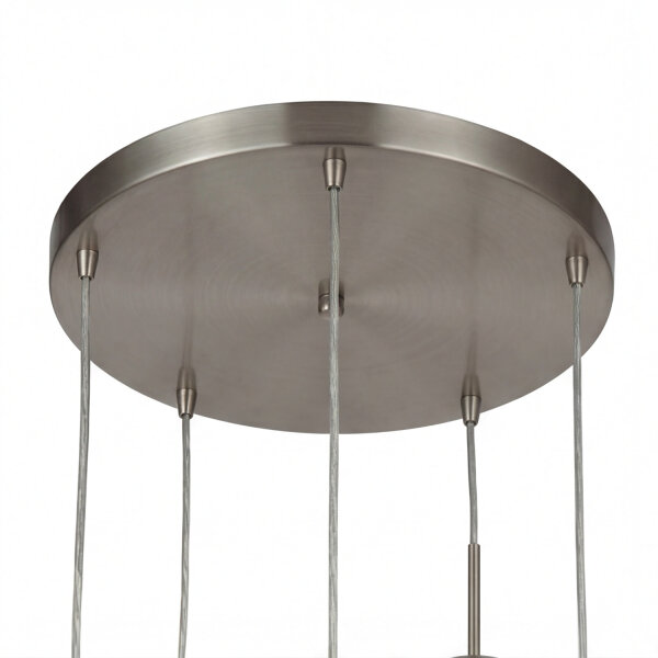 Lampe à suspendre verre Ø 50 cm 5-flamme E27 multicolore chrome