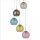 Lampe à suspendre verre Ø 50 cm 5-flamme E27 multicolore chrome