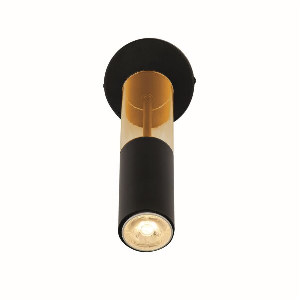 Applique étroite Ø 10 cm ajustable en noir ambre