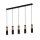 Suspension à 5 flammes L : 93,5 cm Noir Ambre GU10