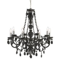 Lustre Gris Ø 74 cm verre cristal 8x E14
