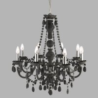 Lustre Gris Ø 74 cm verre cristal 8x E14
