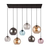 Suspension verre L : 151 cm Multicolore Boule Abat-jour...