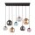Suspension verre L : 151 cm Multicolore Boule Abat-jour 8x E27