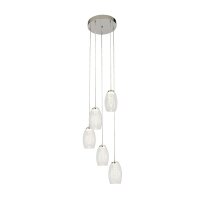 Lampe LED suspendue verre 5 flammes H : max. 150 cm...