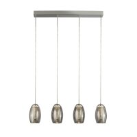 Lampe LED &agrave; suspendre verre fum&eacute; 4 flammes...