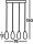 Suspension LED verre L : 75,5 cm H : max. 150 cm réglable