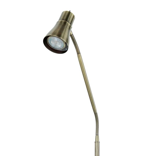 Lampadaire laiton antique GU10 133-167 cm réglable métal