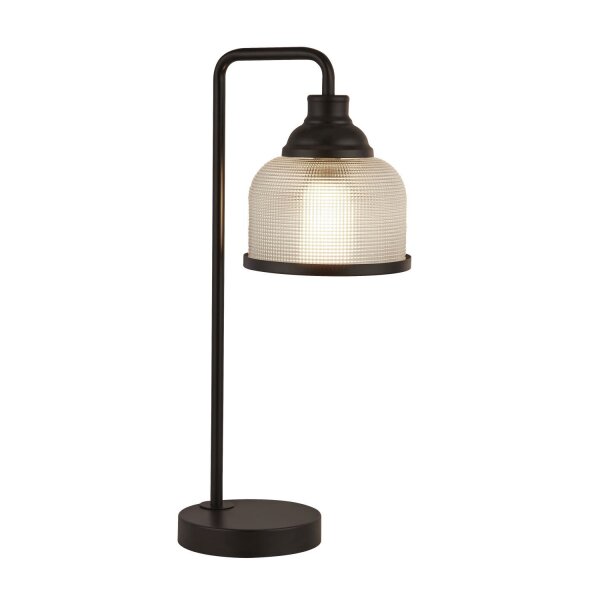 Lampe de table noir clair E27 hauteur 45 cm métal verre