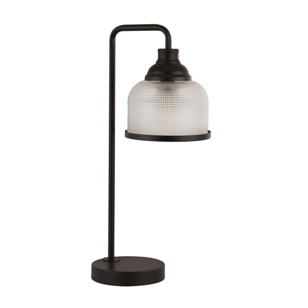 Lampe de table noir clair E27 hauteur 45 cm métal verre