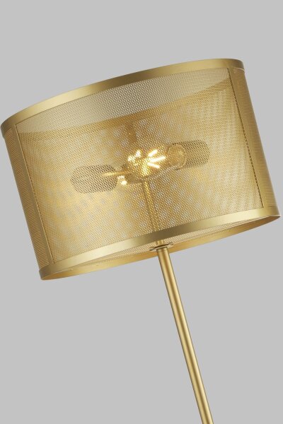 Lampadaire or 145 cm métal rétro design 2x E27