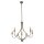 Lustre Métal Rustique Ø 65 cm en argent 5 branches E14