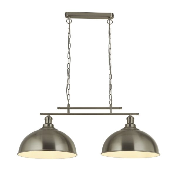 Suspension en métal L : 81,5 cm en argent 2 flammes E27