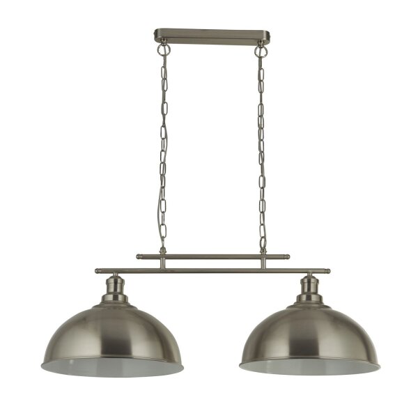 Suspension en métal L : 81,5 cm en argent 2 flammes E27