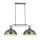 Suspension en métal L : 81,5 cm en argent 2 flammes E27
