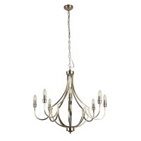 Lustre Rustikal Ø 75 cm en argent mat 8x E14