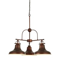 Suspension Vintage Ø 63 cm 3-flamme E27 brun